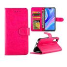 Huawei Enjoy 10S Crazy Horse Texture Leather Horizontal Flip Protective Case with Holder & Card Slots & Wallet & Photo Frame(Magenta) - 1