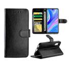 Huawei Enjoy 10 Crazy Horse Texture Leather Horizontal Flip Protective Case with Holder & Card Slots & Wallet & Photo Frame(Black) - 1