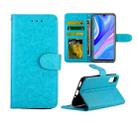 Huawei Enjoy 10 Crazy Horse Texture Leather Horizontal Flip Protective Case with Holder & Card Slots & Wallet & Photo Frame(Baby Blue) - 1