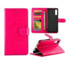 For  Galaxy A30s/A50 Crazy Horse Texture Leather Horizontal Flip Protective Case with Holder & Card Slots & Wallet & Photo Frame(Magenta) - 1