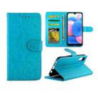 For  Galaxy A30s/A50 Crazy Horse Texture Leather Horizontal Flip Protective Case with Holder & Card Slots & Wallet & Photo Frame(Baby Blue) - 1