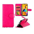 For Galaxy M30s Crazy Horse Texture Leather Horizontal Flip Protective Case with Holder & Card Slots & Wallet & Photo Frame(Magenta) - 1