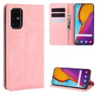 For Galaxy S20+ Retro-skin Business Magnetic Suction Leather Case with Holder & Card Slots & Wallet(Pink) - 1
