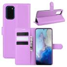 For Galaxy S20 Litchi Texture Horizontal Flip Protective Case with Holder & Card Slots & Wallet(Purple) - 1