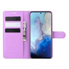 For Galaxy S20 Litchi Texture Horizontal Flip Protective Case with Holder & Card Slots & Wallet(Purple) - 9