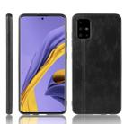 For Galaxy A51 Shockproof Sewing Cow Pattern Skin PC + PU + TPU Case(Black) - 1