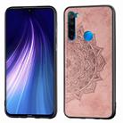 For Xiaomi Redmi Note 8T Embossed Mandala Pattern PC + TPU + Fabric Phone Case with Lanyard & Magnetic(Rose Gold) - 1