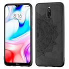 For Xiaomi Redmi 8 Embossed Mandala Pattern PC + TPU + Fabric Phone Case with Lanyard & Magnetic(Black) - 1