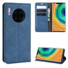 For Huawei Mate 30 Pro Retro-skin Business Magnetic Suction Leather Case with Holder & Card Slots & Wallet(Dark Blue) - 1