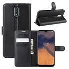 For Nokia 2.3  Litchi Texture Horizontal Flip Protective Case with Holder & Card Slots & Wallet(Black) - 1