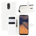 For Nokia 2.3  Litchi Texture Horizontal Flip Protective Case with Holder & Card Slots & Wallet(White) - 1