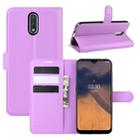 For Nokia 2.3  Litchi Texture Horizontal Flip Protective Case with Holder & Card Slots & Wallet(Purple) - 1