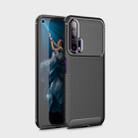 For Huawei Nova 6 Carbon Fiber Texture Shockproof TPU Case(Black) - 1