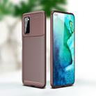 For Huawei Nova 6 SE Carbon Fiber Texture Shockproof TPU Case(Brown) - 1