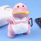 For Apple AirPods 1/2 Generation Universal Plush Dinosaur Bluetooth Headphone Protective Case(Pink) - 1