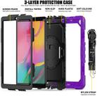 For Galaxy Tab A10.1 2019 / T510 Shockproof Colorful Silica Gel + PC Protective Case, with Holder & Shoulder Strap(Purple) - 4