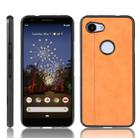 For Google Pixel 3a XL Shockproof Sewing Cow Pattern Skin PC + PU + TPU Case(Orange) - 1