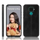 For Huawei Nova 5i Pro / Nova 5z Shockproof Sewing Cow Pattern Skin PC + PU + TPU Case(Black) - 1
