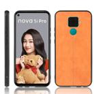 For Huawei Nova 5i Pro / Nova 5z Shockproof Sewing Cow Pattern Skin PC + PU + TPU Case(Orange) - 1