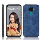For Huawei Nova 5i Pro / Nova 5z Shockproof Sewing Cow Pattern Skin PC + PU + TPU Case(Blue) - 1