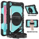 For Galaxy Tab A8.0 2019 / T290 Shockproof Colorful Silica Gel + PC Protective Case, with Holder & Shoulder Strap & Hand Strap(Black+Light Blue) - 1