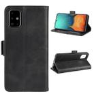 For Galaxy A71 Double Buckle Crazy Horse Business Mobile Phone Holster with Card Wallet Bracket Function(Black) - 1