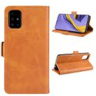 For Galaxy A51 Double Buckle Crazy Horse Business Mobile Phone Holster with Card Wallet Bracket Function(Yellow) - 1
