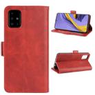 For Galaxy A51 Double Buckle Crazy Horse Business Mobile Phone Holster with Card Wallet Bracket Function(Red) - 1