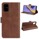 For Galaxy A51 Double Buckle Crazy Horse Business Mobile Phone Holster with Card Wallet Bracket Function(Brown) - 1
