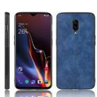 For OnePlus 6T Shockproof Sewing Cow Pattern Skin PC + PU + TPU Case(Blue) - 1