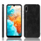 For Huawei Y6 Pro 2019 Shockproof Sewing Cow Pattern Skin PC + PU + TPU Case(Black) - 1