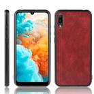 For Huawei Y6 Pro 2019 Shockproof Sewing Cow Pattern Skin PC + PU + TPU Case(Red) - 1