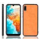 For Huawei Y6 Pro 2019 Shockproof Sewing Cow Pattern Skin PC + PU + TPU Case(Orange) - 1