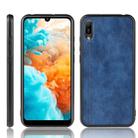 For Huawei Y6 Pro 2019 Shockproof Sewing Cow Pattern Skin PC + PU + TPU Case(Blue) - 1