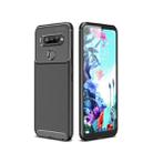 For LG Q70 Beetle Series Carbon Fiber Texture Shockproof TPU Case(Black) - 1