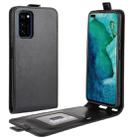 For Huawei Honor V30/V30 Pro  R64 Texture Single Vertical Flip Leather Protective Case with Card Slots & Photo Frame(Black) - 1