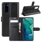 For Huawei Honor V30/V30 Pro Litchi Texture Horizontal Flip Protective Case with Holder & Card Slots & Wallet(Black) - 1