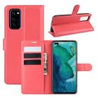 For Huawei Honor V30/V30 Pro Litchi Texture Horizontal Flip Protective Case with Holder & Card Slots & Wallet(Red) - 1