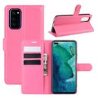 For Huawei Honor V30/V30 Pro Litchi Texture Horizontal Flip Protective Case with Holder & Card Slots & Wallet(Rose red) - 1