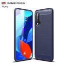 For Huawei Nova 6 Brushed Texture Carbon Fiber TPU Case(Navy Blue) - 1