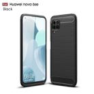 For Huawei Nova 6 SE Brushed Texture Carbon Fiber TPU Case(Black) - 1