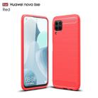 For Huawei Nova 6 SE Brushed Texture Carbon Fiber TPU Case(Red) - 1