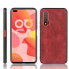 For Huawei Nova 6 Shockproof Sewing Cow Pattern Skin PC + PU + TPU Case(Red) - 1