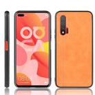 For Huawei Nova 6 Shockproof Sewing Cow Pattern Skin PC + PU + TPU Case(Orange) - 1