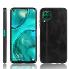 For Huawei Nova 6 SE Shockproof Sewing Cow Pattern Skin PC + PU + TPU Case(Black) - 1