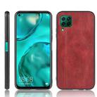 For Huawei Nova 6 SE Shockproof Sewing Cow Pattern Skin PC + PU + TPU Case(Red) - 1