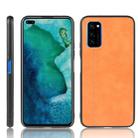 For  Huawei Honor V30 / V30 Pro Shockproof Sewing Cow Pattern Skin PC + PU + TPU Case(Orange) - 1