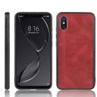 For Xiaomi Mi 8 Pro Shockproof Sewing Cow Pattern Skin PC + PU + TPU Case(Red) - 1