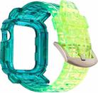 For Apple Watch Series 3 & 2 & 1 38mm Gradient TPU Integrated Case Strap(Turquoise - Silver Buckle) - 1