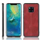 For Huawei Mate 20 Pro Shockproof Sewing Cow Pattern Skin PC + PU + TPU Case(Red) - 1